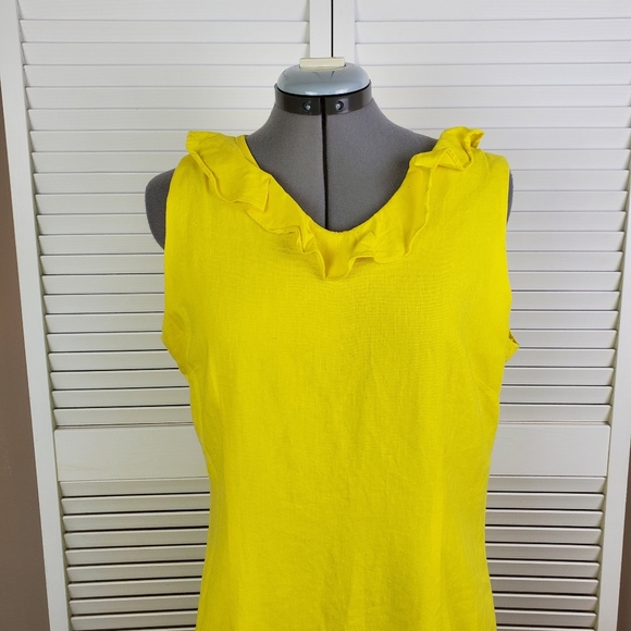 Mary McFadden Collection sleeveless yellow dress 12 - Picture 4 of 8